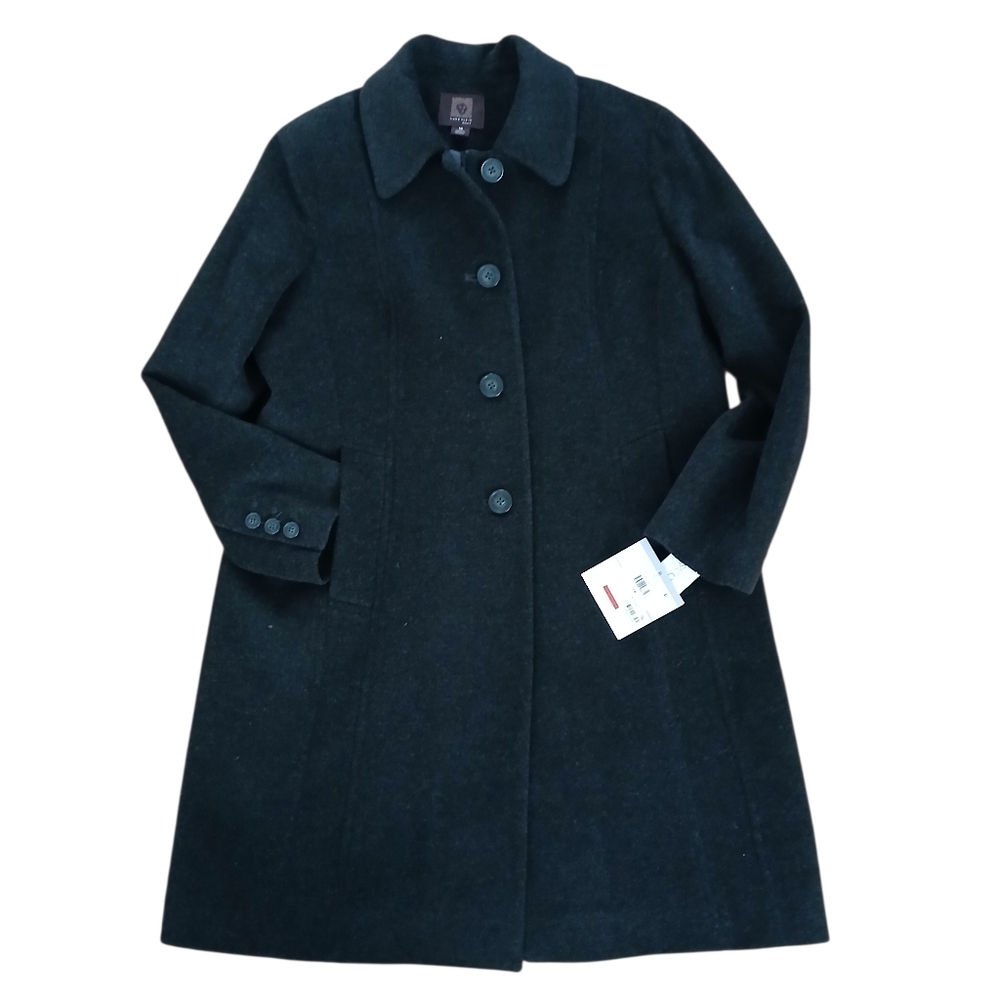 NWT Anne Klein Cashmere Blend Women's Size 18 Classic Charcoal Trench Pea Coat - Picture 3 of 9